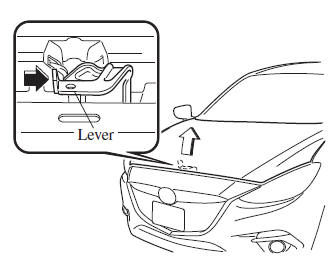 Mazda 3. Opening the Hood