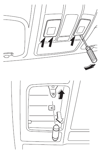 Mazda 3. Overhead lights (Front)/Map lights