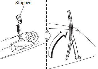 Mazda 3. Replacing Rear Window Wiper Blade 