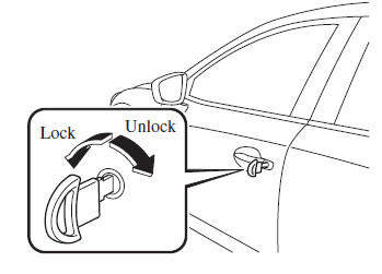 Mazda 3. Locking, Unlocking with Key
