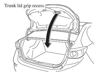 Mazda 3. Closing the liftgate/trunk lid