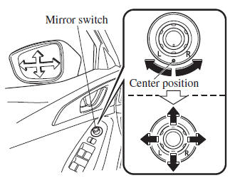 Mazda 3. Power mirror adjustment