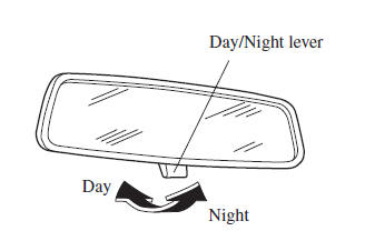 Mazda 3. Manual day/night mirror