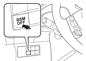 Mazda 3 Owners Manual BSM OFF Switch Blind Spot Monitoring BSM System