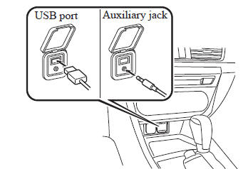 Mazda 3. How to connect USB port/ Auxiliary jack