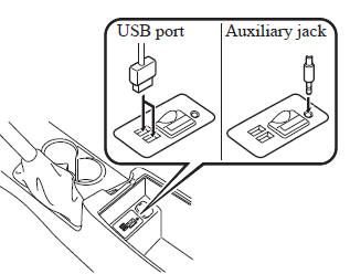 Mazda 3. How to connect USB port/ Auxiliary jack