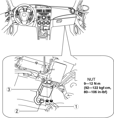  Manual de taller de Mazda 3 - Extracción/instalación del módulo de control Afs (Sistema de iluminación delantera adaptable) - Exterior