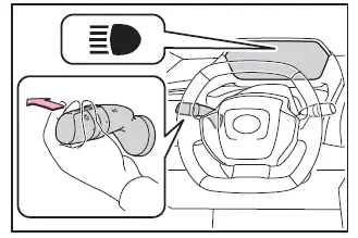 Subaru Solterra manual high beam lever position