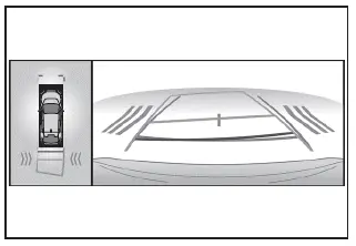 Subaru Solterra rear cross traffic alert visual example of detection during reversing