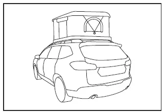 Subaru Solterra roof tent installation example on roof rails with load distribution