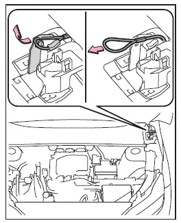 Subaru Solterra emergency release wire for charging connector unlocking