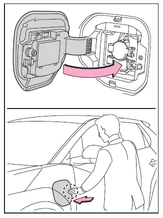 Subaru Solterra closing charging port lid correctly