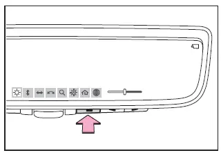 Subaru Solterra digital mirror menu interface with adjustment icons