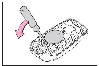 Subaru Solterra inserting new CR2450 battery positive side up orientation