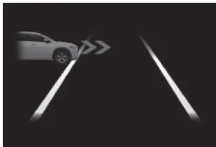 Subaru Solterra front cross traffic alert warning displayed on multi information screen