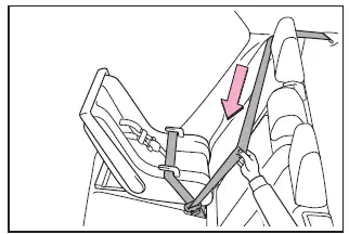 Subaru Solterra seat belt lock mode activation for child seat installation
