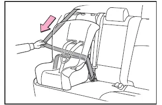 Subaru Solterra seat belt locking mode securing forward child seat