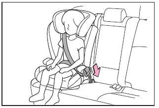 Subaru Solterra correct seat belt positioning for child in booster seat