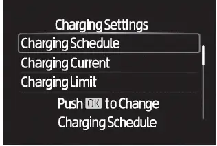 Subaru Solterra charging schedule screen with event overview