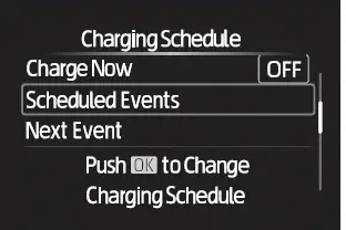 Subaru Solterra scheduled events list screen