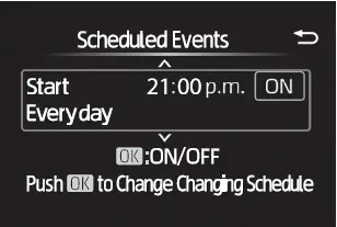 Subaru Solterra edit or delete charging schedule options menu
