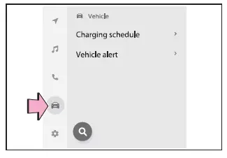 Subaru Solterra charging schedule interface on multimedia system