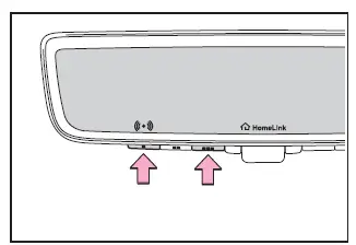 Subaru Solterra HomeLink reset procedure outer buttons pressed indicator flashing