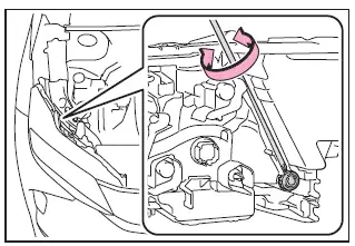 Subaru Solterra adjusting headlight bolt B alignment final calibration step