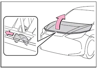 Subaru Solterra hood safety latch unlocking position front