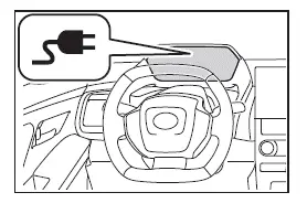 Subaru Solterra dashboard indicator showing charging cable connected warning