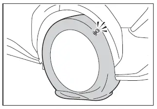 Subaru Solterra flat tire emergency positioning and safety steps illustration