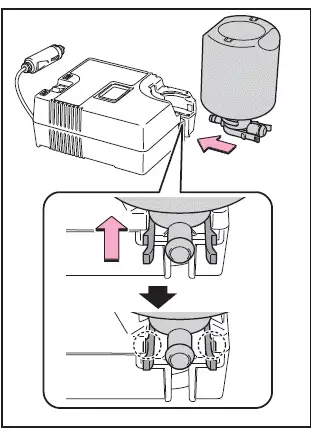 Subaru Solterra connecting sealant bottle to compressor correctly