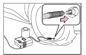 Subaru Solterra releasing excess tire pressure using air release cap