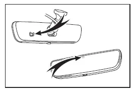 Subaru Solterra rear view mirror light sensors location and protection area