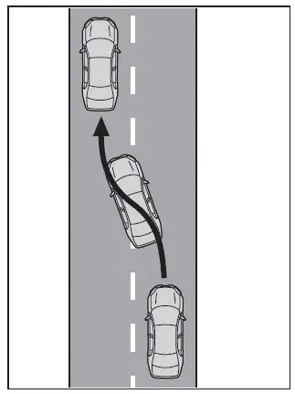 Subaru Solterra lane change assist steering guidance visualization