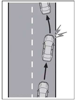 Subaru Solterra lane departure alert visual warning and steering feedback example