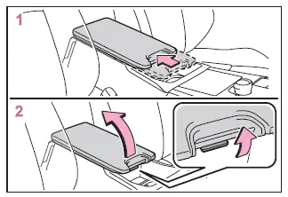 Subaru Solterra center console box opening mechanism