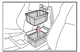 Subaru Solterra removable tray inside console box