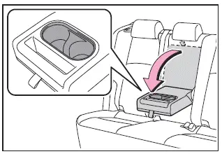 Subaru Solterra rear cup holders in armrest