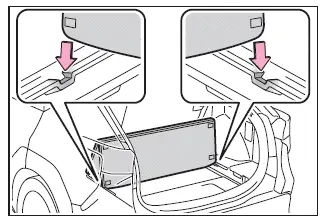 Subaru Solterra deck board upright position secured in slots