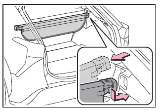 Subaru Solterra installing luggage cover by compressing ends