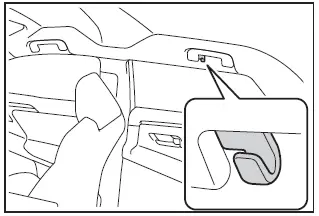Subaru Solterra rear assist grip coat hooks location and usage