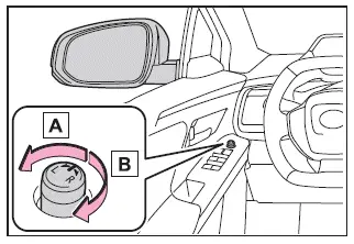 Subaru Solterra mirror selection switch left and right positions