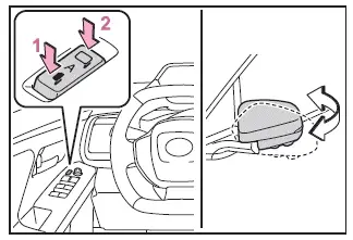 Subaru Solterra power mirror fold and extend switch controls