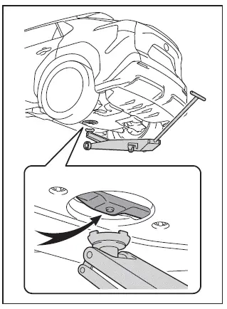 Subaru Solterra rear jack point correct placement diagram