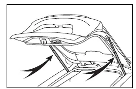 Subaru Solterra back door damper stay components and rod protection area