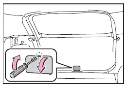 Subaru Solterra emergency back door access cover removal step
