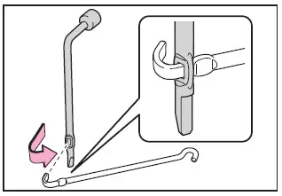 Subaru Solterra jack handle and wrench assembly setup