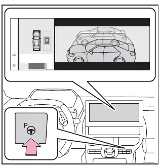 Subaru Solterra detected parking space display