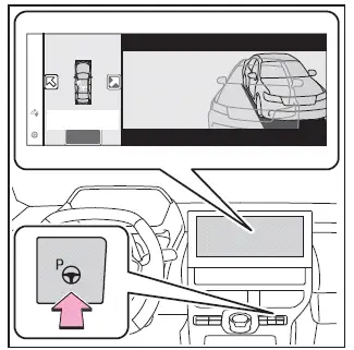 Subaru Solterra parallel exit direction selection screen